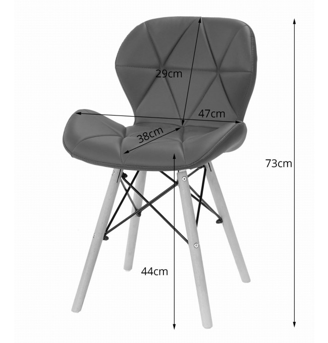 Jedálenská stolička LAGO ekokoža sivá (hnedé nohy)