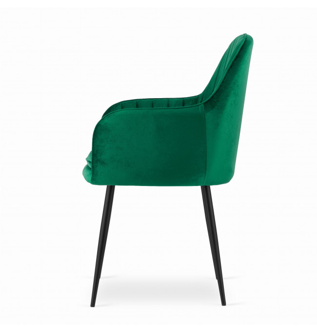 Jídelní židle LUGO zelená (černé nohy)