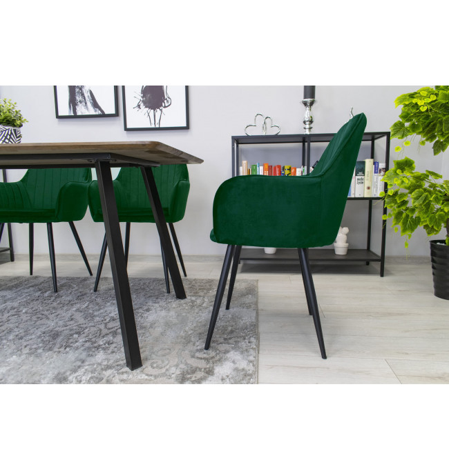 Jídelní židle LUGO zelená (černé nohy)