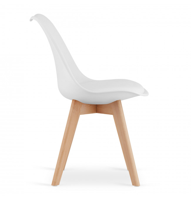 Jedálenská stolička MARK - biela (hnedé nohy)
