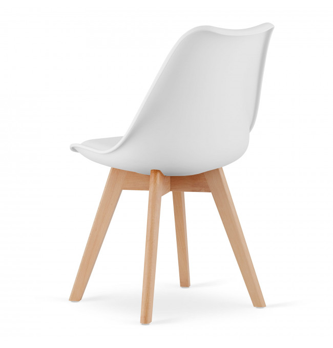 Jídelní židle MARK - bílá (hnědé nohy)