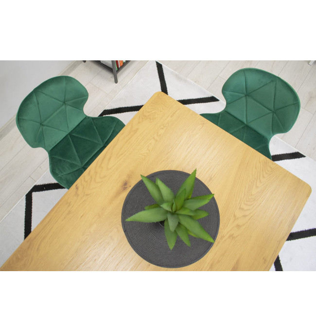 Set troch jedálenských stoličiek NEST zamat zelená (nohy zlaté) (3ks)