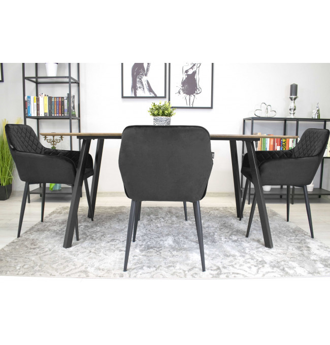 Set dvou jídelních židlí NOLA černé (černé nohy) 2ks