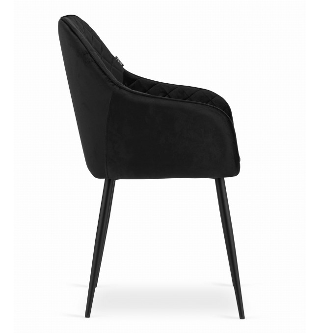 Jídelní židle NUGAT samet - černá (černé nohy)