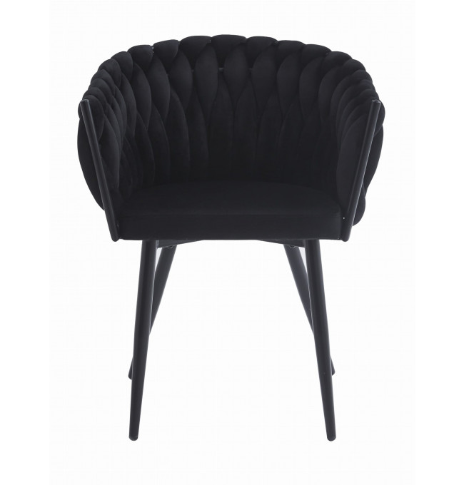 Set dvou jídelních židlí ORION sametové černé (2ks)