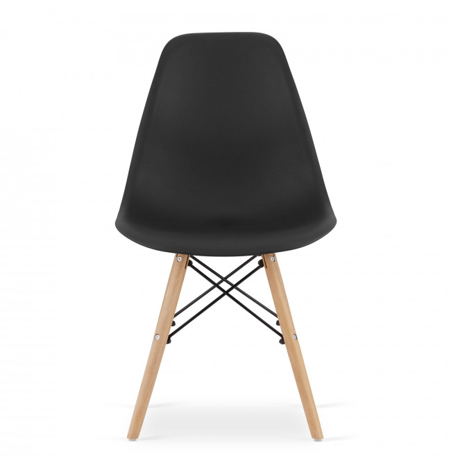 Jídelní židle OSAKA černá (hnědé nohy)