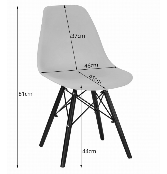 Set tří jídelních židlí OSAKA tmavě šedé (hnědé nohy) 3ks
