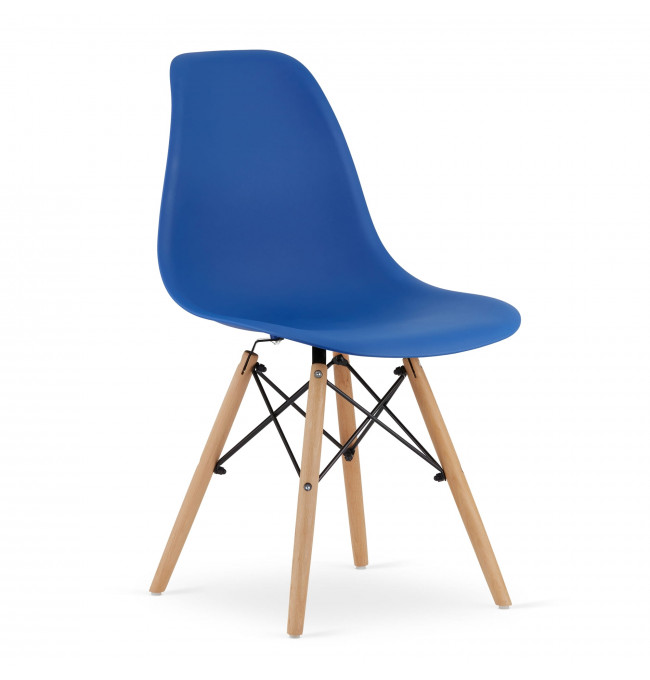 Jídelní židle OSAKA modrá ( hnědé nohy)