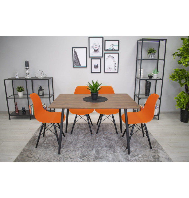 Set jídelních židlí OSAKA oranžové (černé nohy) 4ks