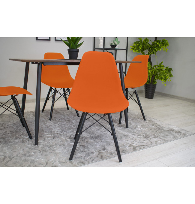 Set jedálenských stoličiek OSAKA oranžové (čierne nohy) 4ks