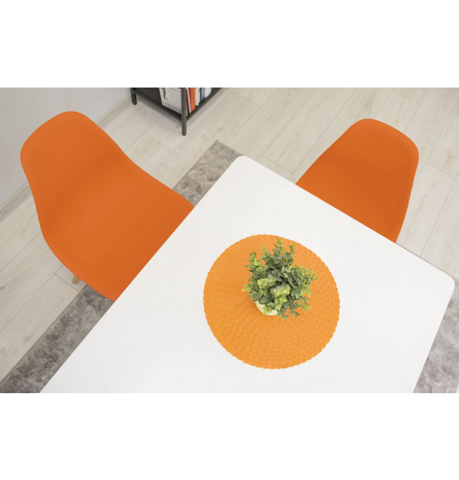 Set dvoch jedálenských stoličiek OSAKA oranžové (hnedé nohy) 2ks