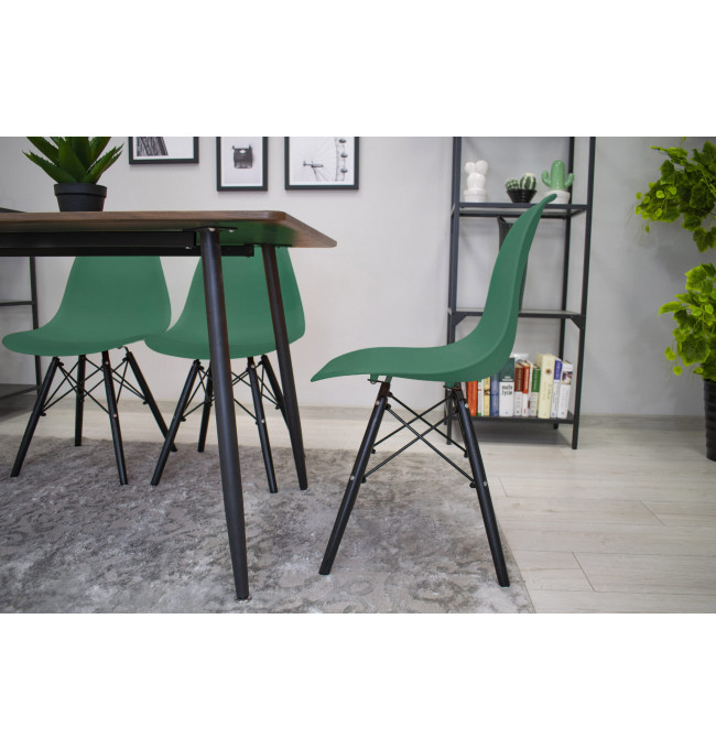 Jídelní židle OSAKA zelená (černé nohy)