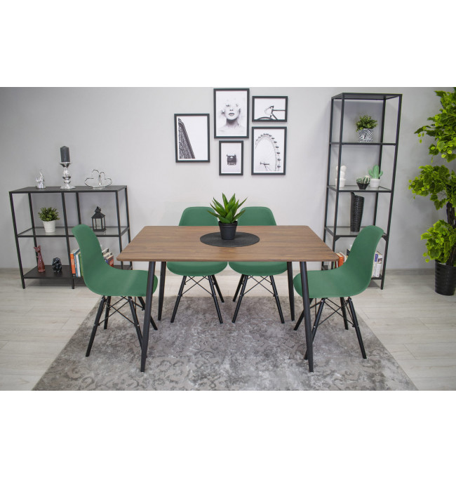 Set tří jídelních židlí OSAKA zelené (černé nohy) 3ks
