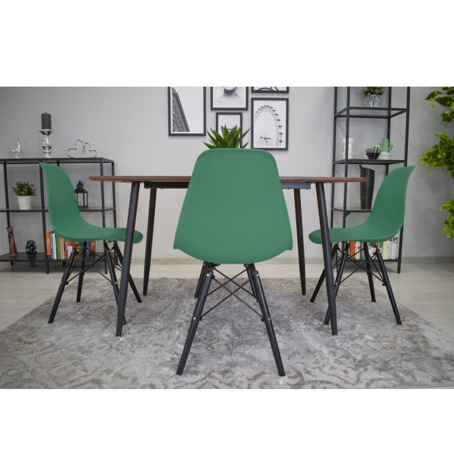 Set tří jídelních židlí OSAKA zelené (černé nohy) 3ks