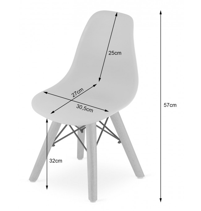 Set tří jídelních židlí ZUBI bílé (hnědé nohy) 3ks
