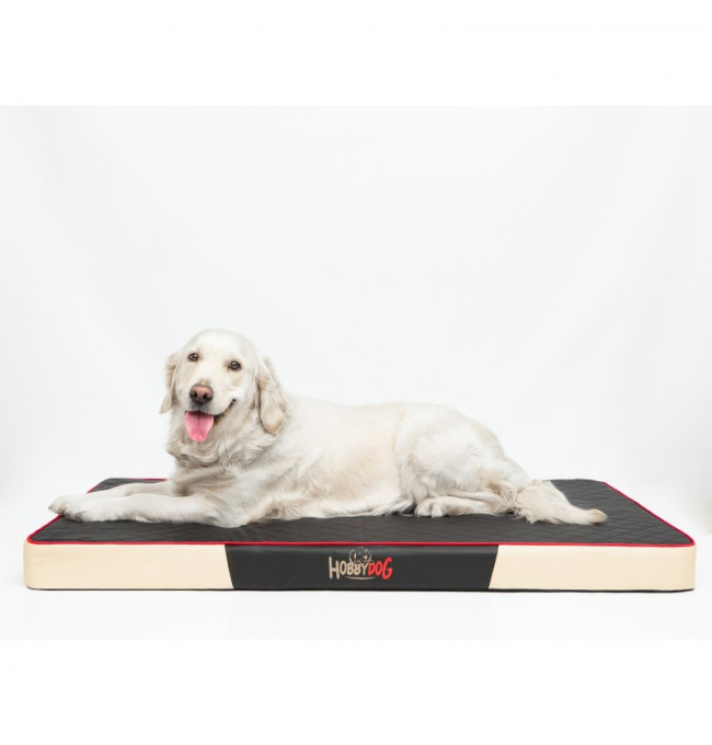 Matrac pre psa PREMIUM XL s béžovou ekokožou, hnedý 