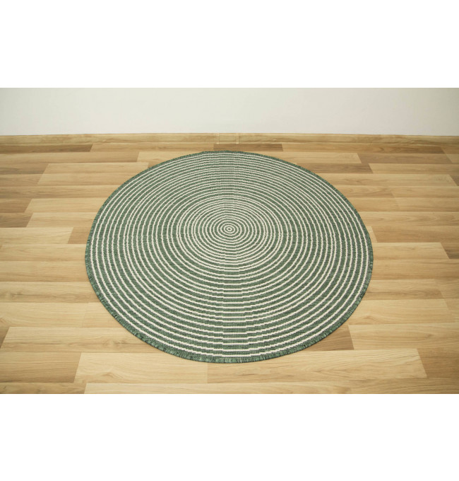 Šňůrkový oboustranný koberec Brussels 205262/10510 zelený kruh