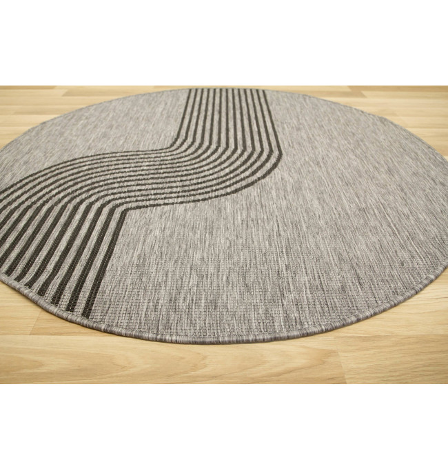 Šňůrkový oboustranný koberec Brussels 205631/11020 šedý / grafitový kruh