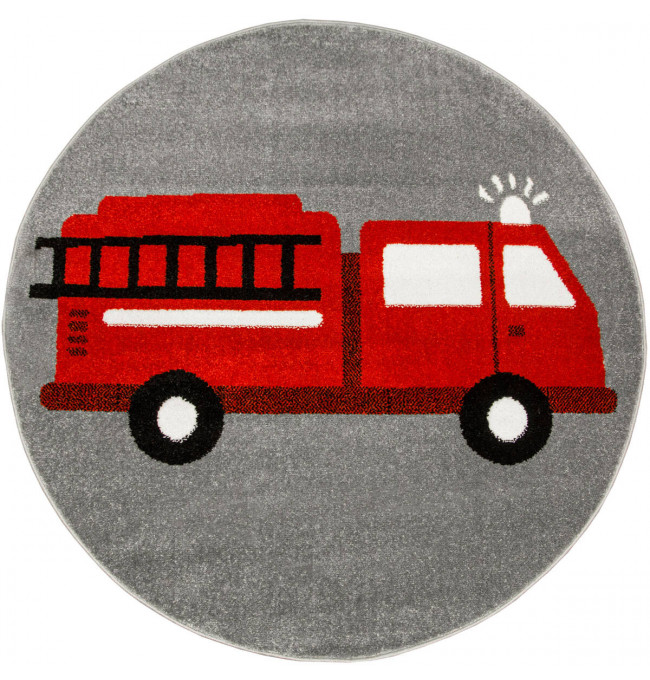 Koberec Lima G752A hasičské auto, červený / šedý kruh
