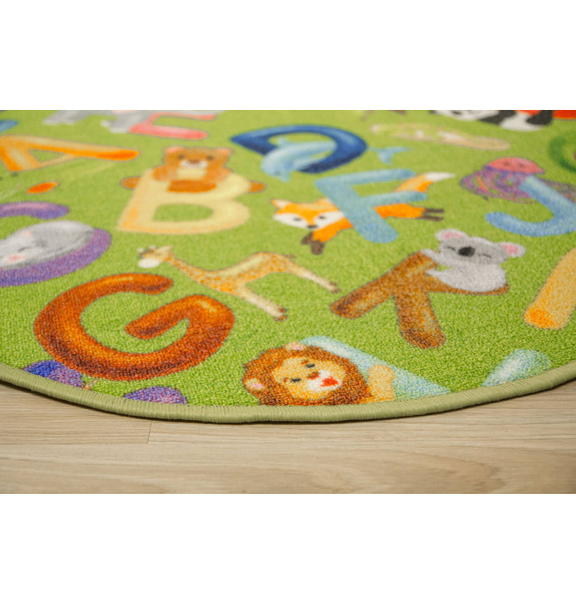 Dětský koberec Alfabet 12 zelený kruh