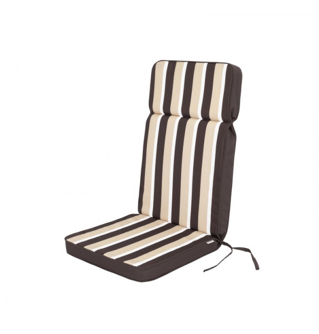 Polštář na na zahradní židli ELIZA oxford, hnědý / béžový