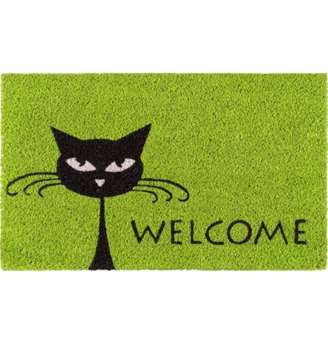 Rohožka Mačka - Vitajte, zelená