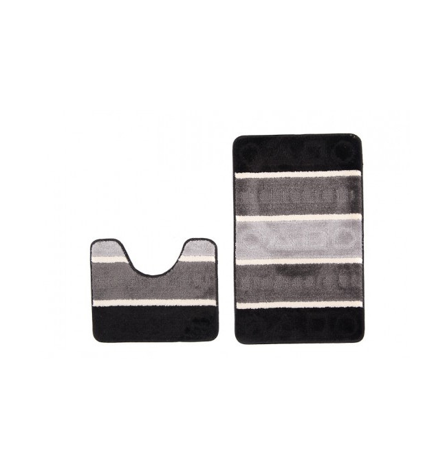 Sada koupelnových koberečků MULTI B5015 figury - černý, šedý