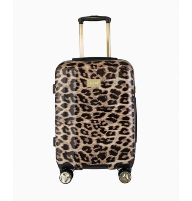 Kabínový kufor s leopardím vzorom