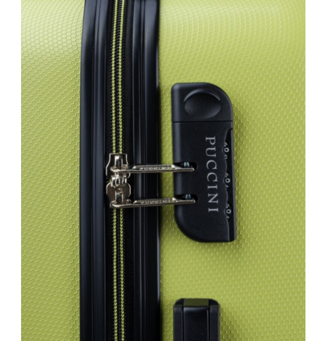 Střední limetkový kufr s kombinačním zámkem