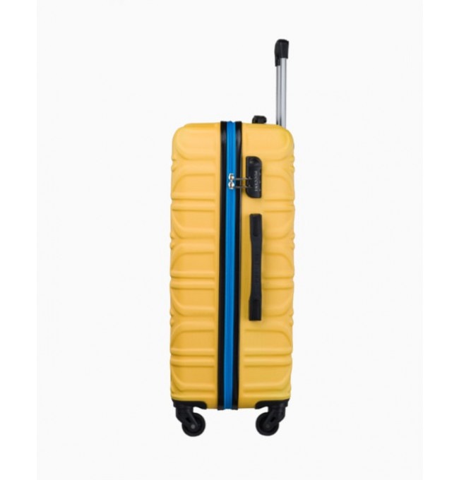 Střední žlutý kufr California s kontrastním povrchem