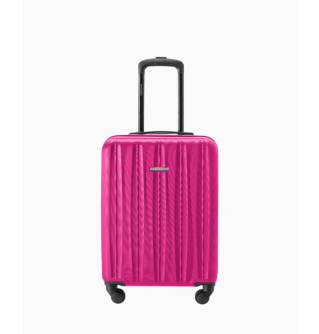 Růžový kabinový kufr Bali s drážkami
