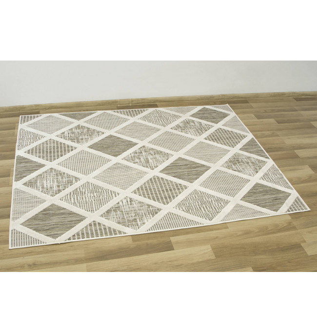Šňůrkový koberec Stella D413A Romby béžový / krémový