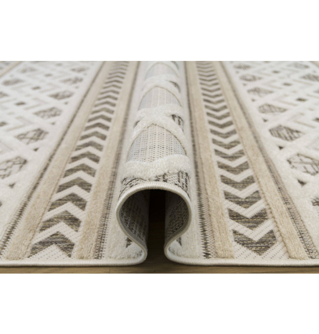 Šňůrkový koberec Stella D421A Romby Etno bílý / béžový / krémový