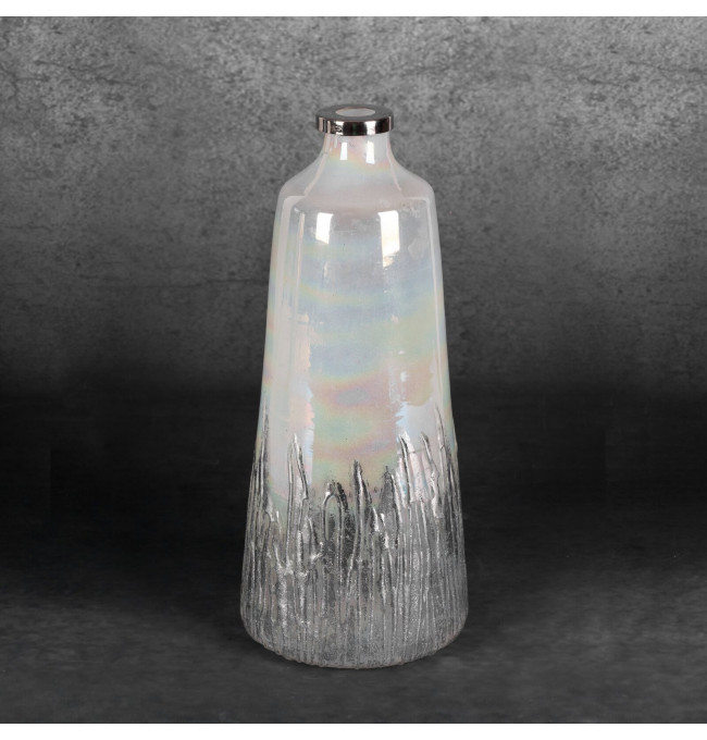 Váza ADEN 01 krémová / stříbrná