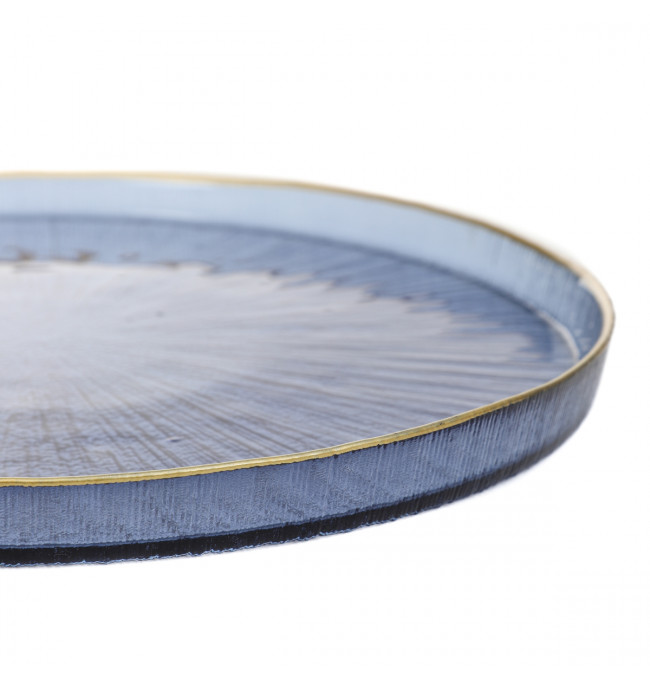 Dezertný tanier MONZE modrý so zlatým okrajom 884080
