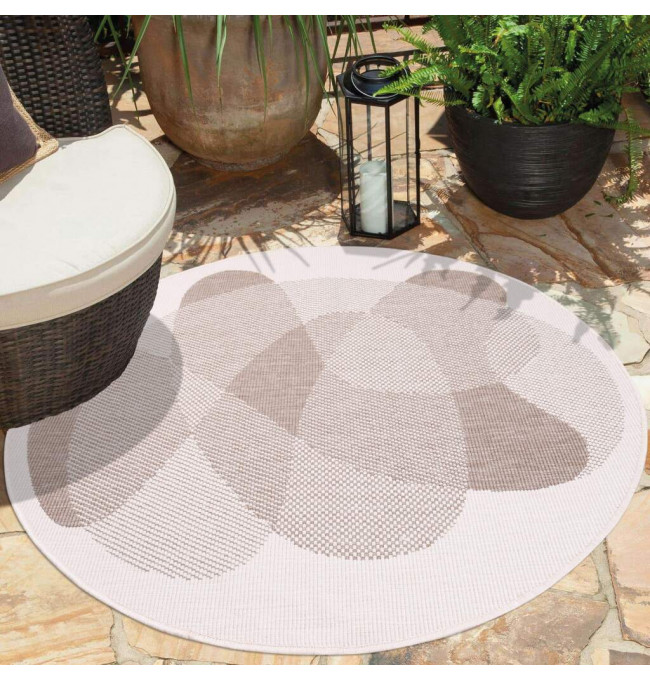 Oboustranný koberec DuoRug 5835 krémový kruh