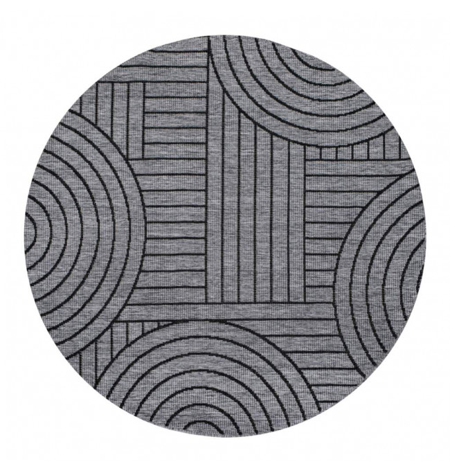 Obojstranný koberec DuoRug 5842 antracitový kruh 