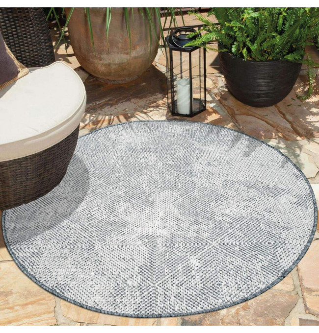 Obojstranný koberec DuoRug 5845 sivý kruh 