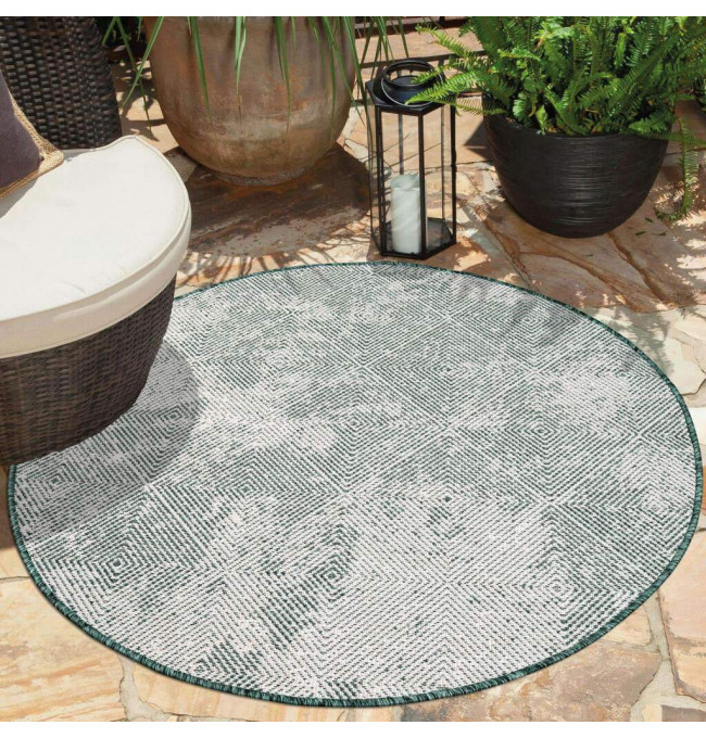 Obojstranný koberec DuoRug 5845 zelený kruh 