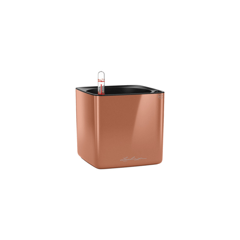 Lechuza Cube Glossy 14 All inclusive set spicy copper highgloss 14x14x14 cm
