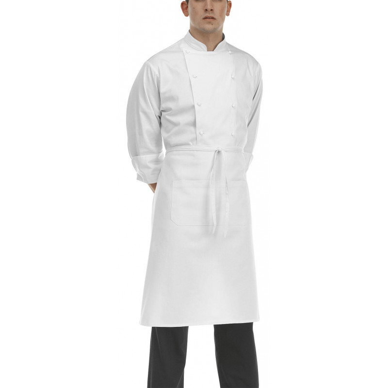 Kuchařská zástěra nízká s kapsou EGOchef - bílá