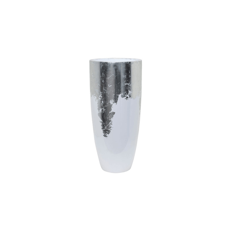 Kvetináč Luxe Lite Partner lesklý biely/strieborný 35x75 cm