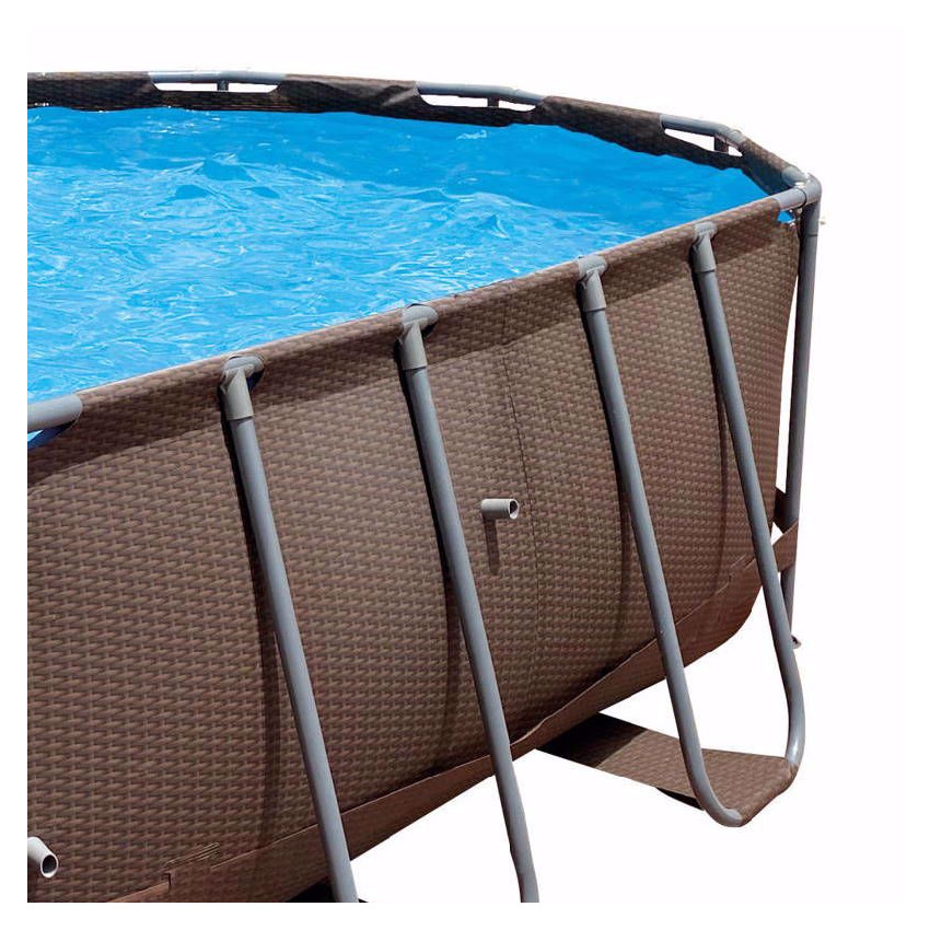 AVENLI Stojanový ratanový bazén, s rebríkom a čerpadlom, 427 x 275 x 100 cm