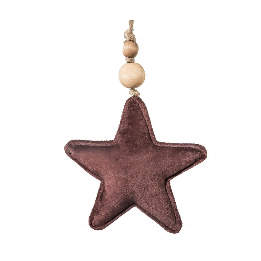 EUROFIRANY Ozdoba vianočná hviezda plyšová 15cm bordová