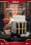 Marvel Mini Egg Attack figúrkas The Infinity Saga Stark Tower series Tony Stark & Mark VII suit pod mod 12 cm