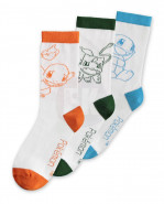 Pokemon Socks 3-Pack Charmander, Bulbasaur, Squirtle 39-42