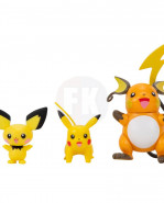 Pokémon Select akčná figúrkas 3-Pack Evolution Pichu, Pikachu, Raichu