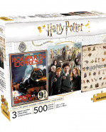 Harry Potter Jigsaw Puzzle Movie plagát 3-Pack (500 pieces)