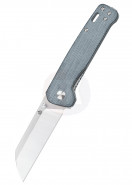 QSP Knife Penguin, Satin D2 Blade, Blue Denim Micarta Handle QS130-B