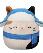 Squishmallows Plush figúrka Cam the Brown and Black Calico Cat in Blue Scarf, Hat 12 cm